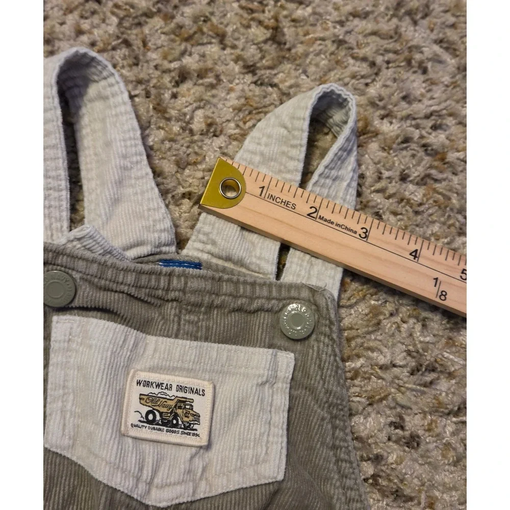 Old Navy Brown Tan Corduroy Overalls Baby Size 12-18 Months